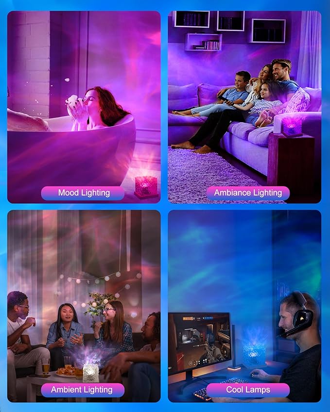 LED Water Ripple Projection Lamp