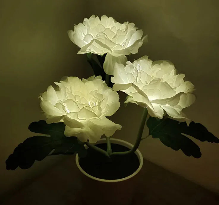 Solar Powered LED Peony Plant Lamp