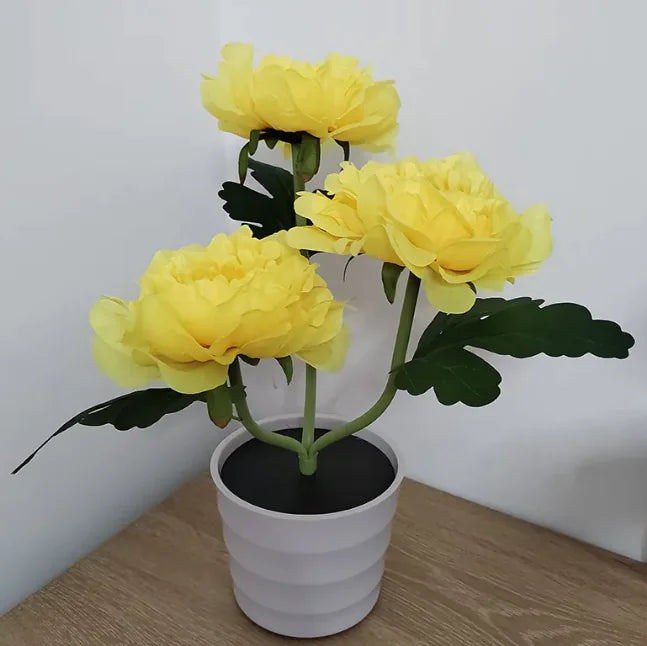 Solar Powered LED Peony Plant Lamp