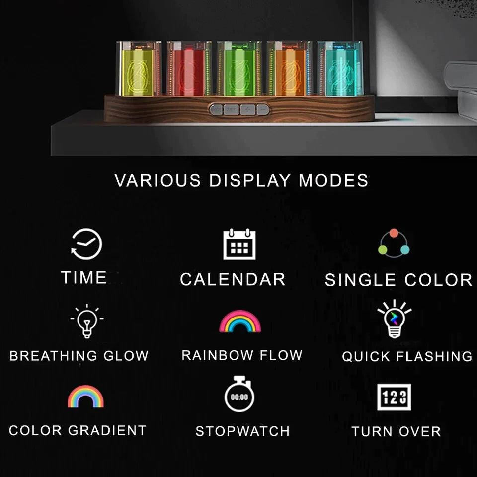 Retro Tube-Style Customizable Digital Clock